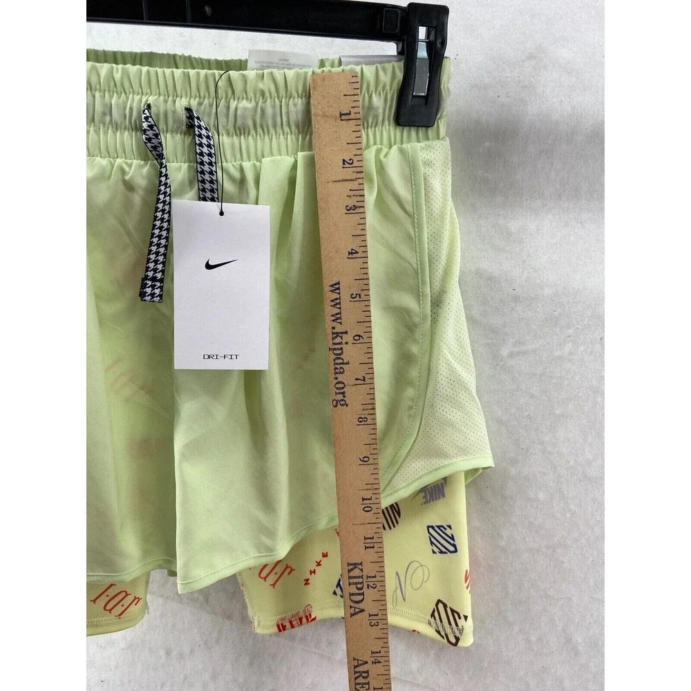 NWT Nike Shorts Girls Large Dri-FIT Tempo 2-in-1 Mongram Running Lime Ice $32.00